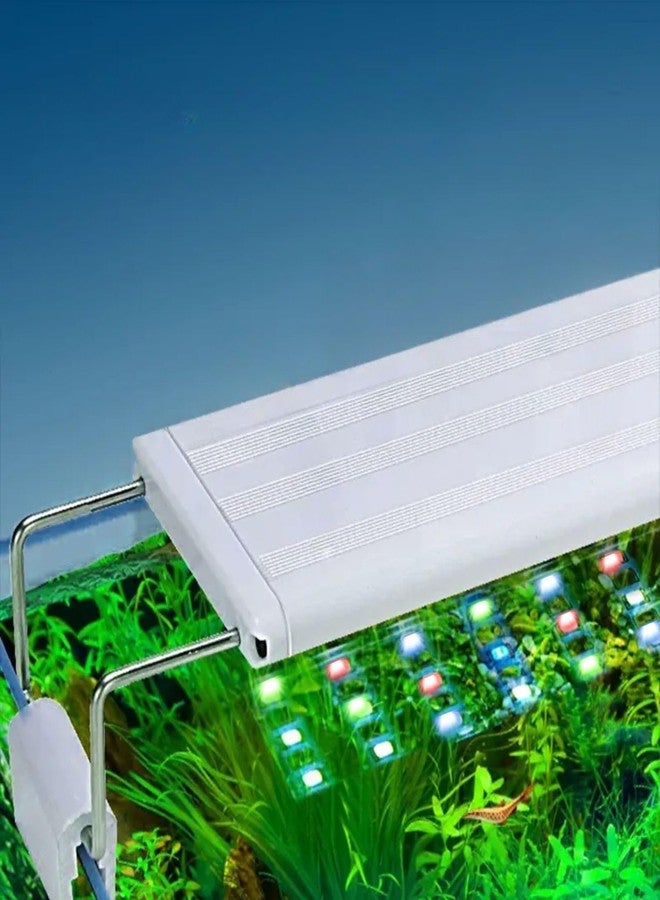 مصباح حوض السمك VAYINATO® LED كامل الطيف (S-600 | WRGB | مناسب لأحواض السمك المزروعة من 50 إلى 60 سم) بإطار أبيض رفيع مع أقواس تثبيت قابلة للتمديد | مناسب للمياه العذبة والمالحة - Image 1